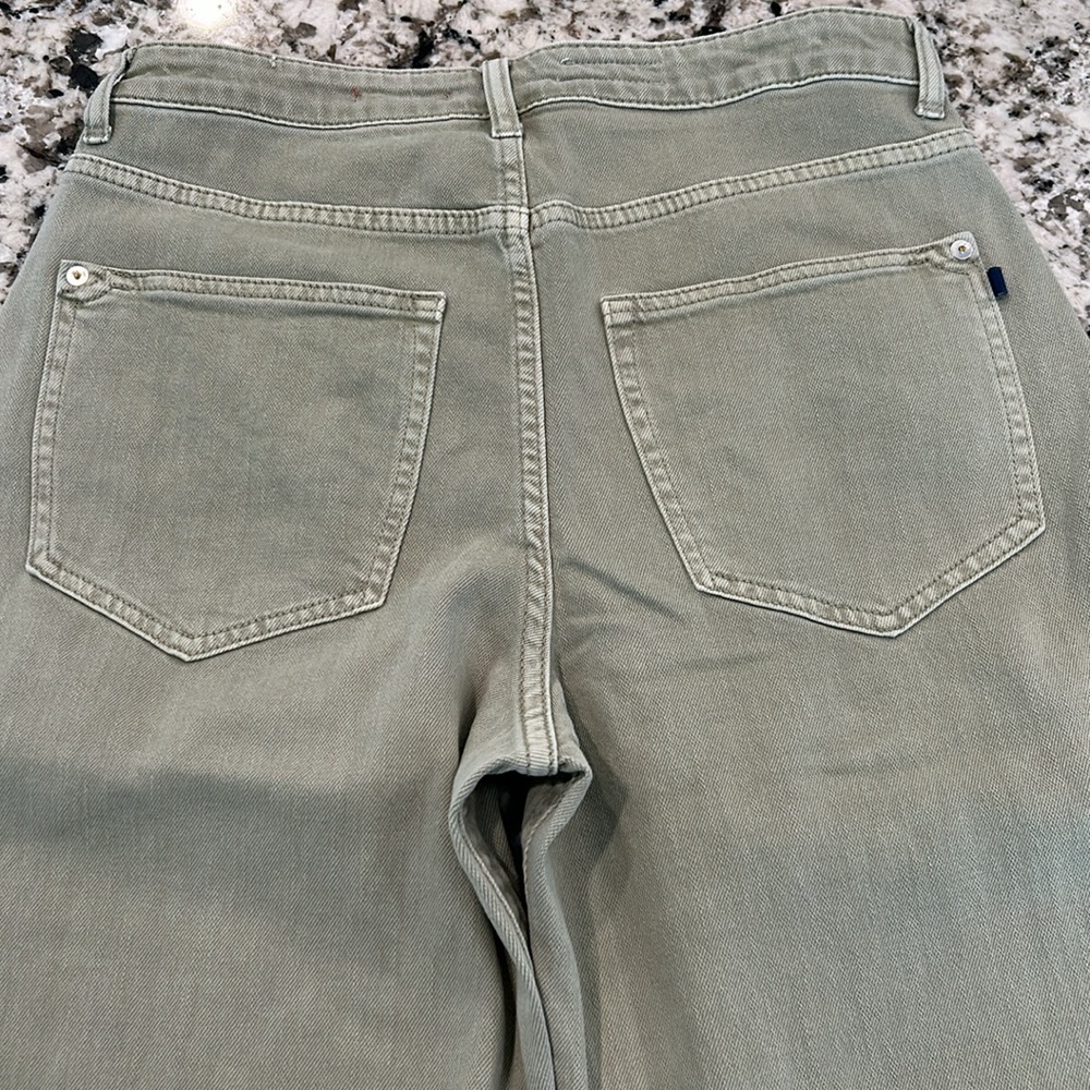 Pilcro and the Letterpress Olive Green High-Rise Pleated Trousers - Picture 5 of 5
